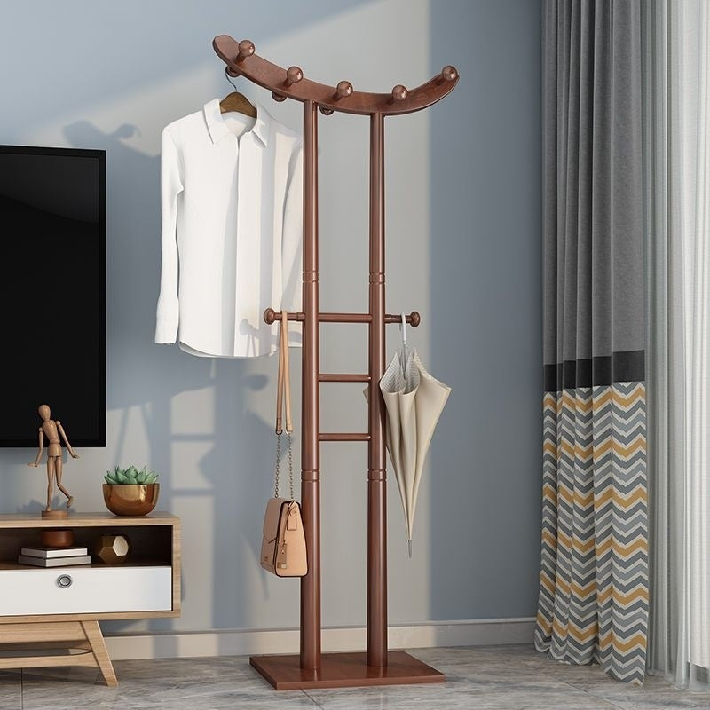 Modern Minimalist Boat-Shaped Solid Wood Hook Rack for Living Room