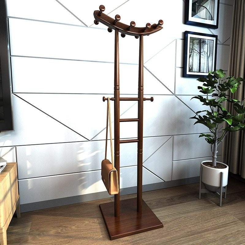 Modern Minimalist Boat-Shaped Solid Wood Hook Rack for Living Room
