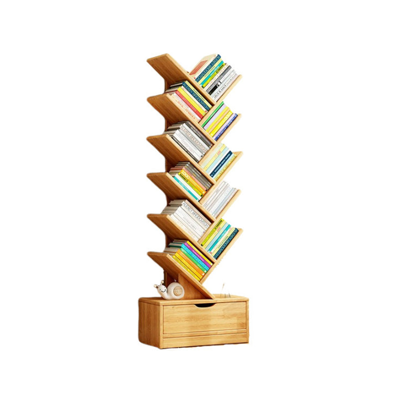 Modern Solid Wood Bookshelf – Eco-Friendly, Rectangular 6/8/10/12-Tier Storage for Home Office