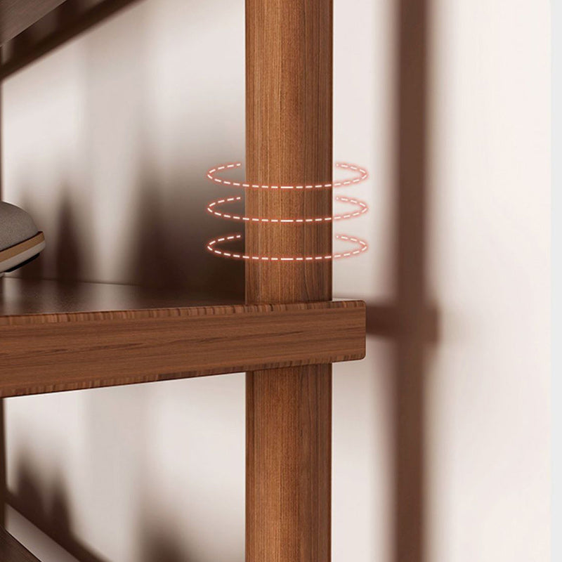 Sleek Modern Minimalist Shoe Storage Rack — Rectangular Cylinder Design, PVC & Wood, 6- or 7-Tier, for Entryways