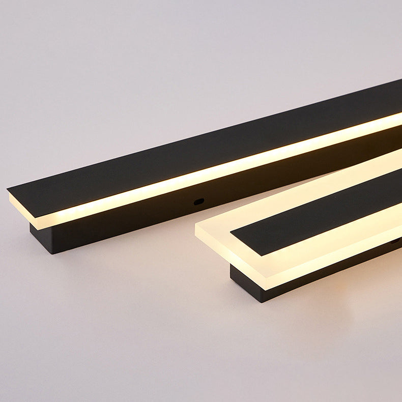 Modern Minimalist Long Rectangular LED Wall Sconce in Aluminum and Acrylic – Outdoor Garden Lighting