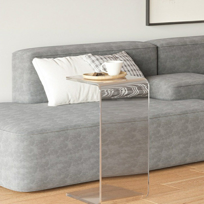 Sleek Modern Minimalist Rectangular Acrylic Side Table for Living Room