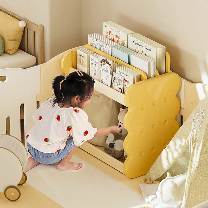 Contemporary Creative 2-Tier Square Cheese Kids' Plastic Bookshelf for Bedroom