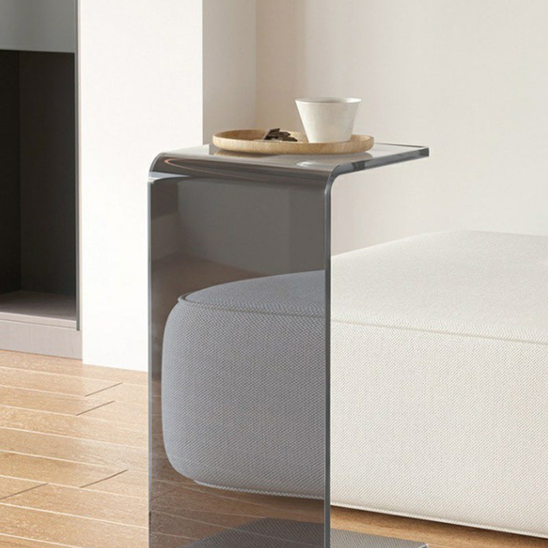 Sleek Modern Minimalist Rectangular Acrylic Side Table for Living Room