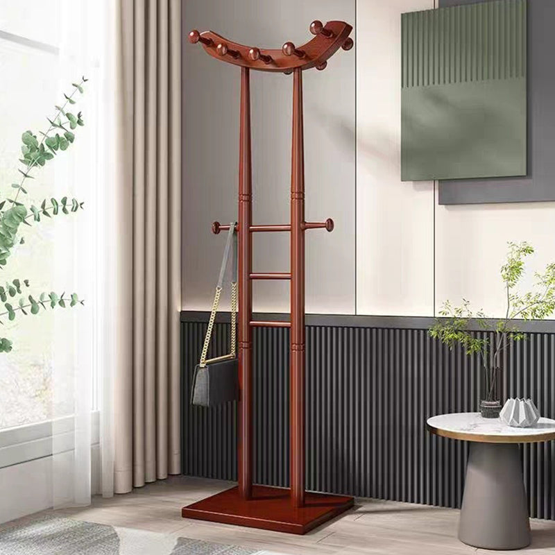 Modern Minimalist Boat-Shaped Solid Wood Hook Rack for Living Room