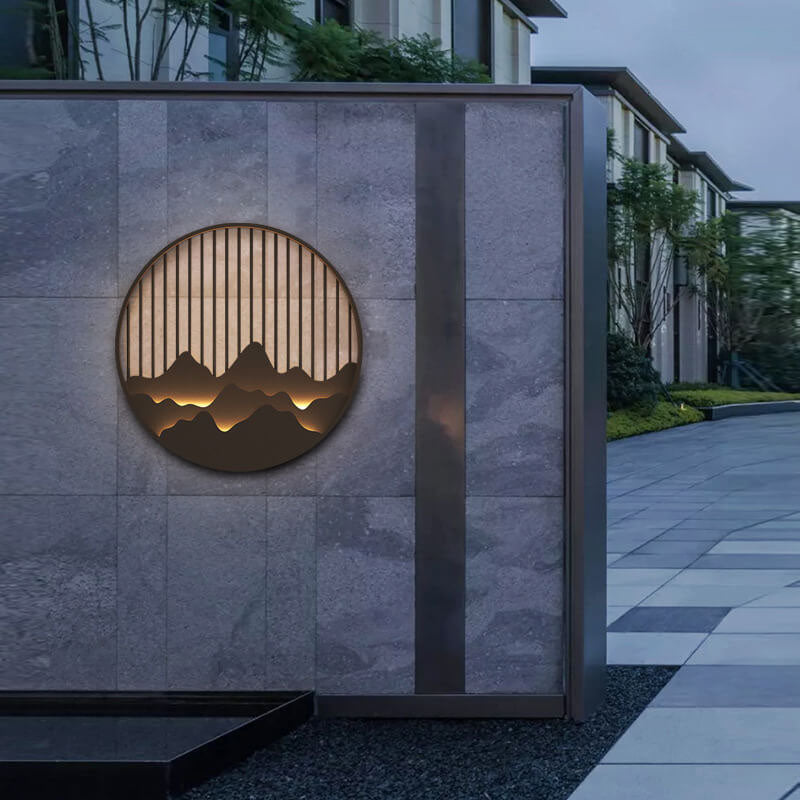 Modern Round Stainless Steel PC LED Waterproof Outdoor Wall Sconce Light