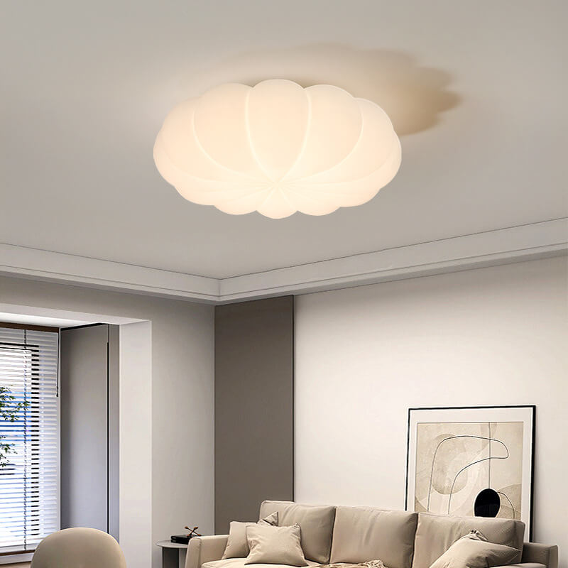 Nordic Contemporary Kids' Flower LED Flush Mount Ceiling Light with PE Shade for Bedroom
