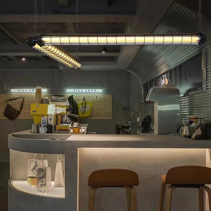 Contemporary Industrial Long-Hardware Acrylic Island Pendant Chandelier with 1/2 Light for Dining Room