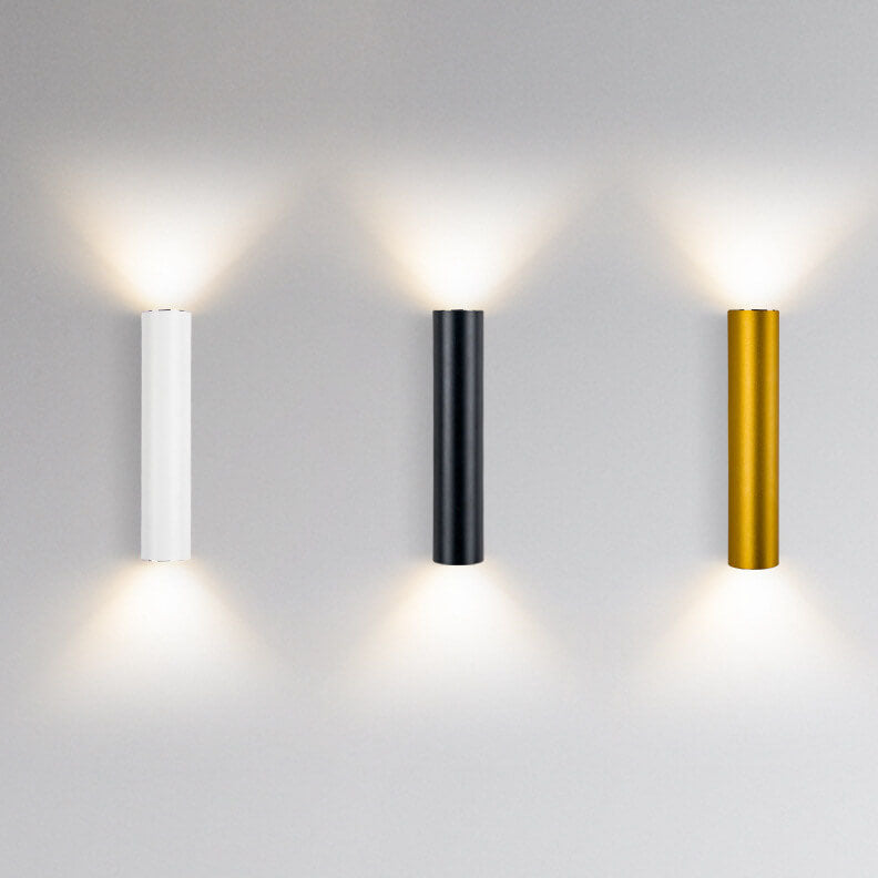 Sleek Aluminum 2-Light Cylindrical Wall Sconce Lamp