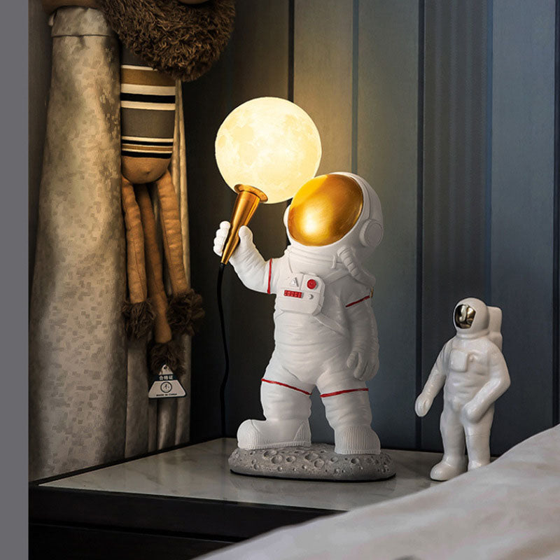 Creative Contemporary Cartoon Astronaut Wall Sconce - 1-Light Bedroom Lamp (Resin & ABS)