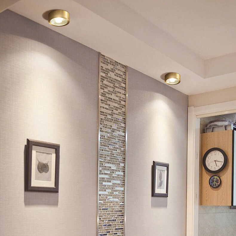 Nordic Light Luxury All-Copper Ultra-Thin LED Flush-Mount Ceiling Light