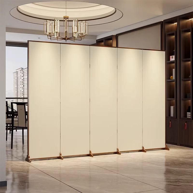 Traditional Chinese-Style Rectangular Fir Wood Room Divider - Solid Wood, Plywood, and Cotton Canvas for Living Room