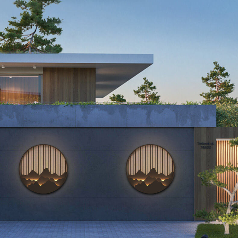 Modern Round Stainless Steel PC LED Waterproof Outdoor Wall Sconce Light