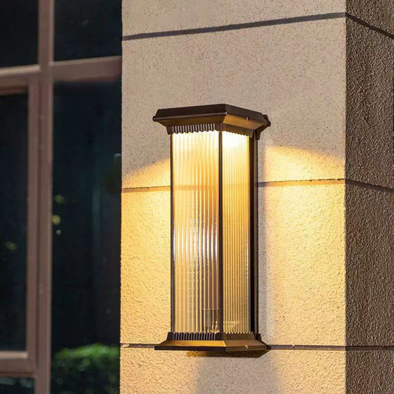 Modern Minimalist Waterproof Outdoor Wall Sconce - Rectangle Aluminum & Glass, 1/2 Light, Perfect for Garden