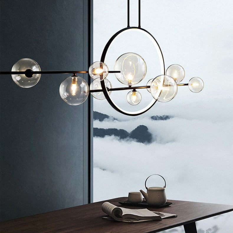 Modern Glass Long Bubble Magic Bean Island Light Chandelier β Sleek Statement Pendant Lighting
