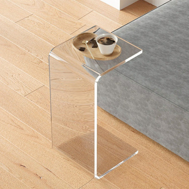 Sleek Modern Minimalist Rectangular Acrylic Side Table for Living Room