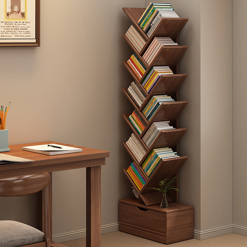 Modern Solid Wood Bookshelf – Eco-Friendly, Rectangular 6/8/10/12-Tier Storage for Home Office