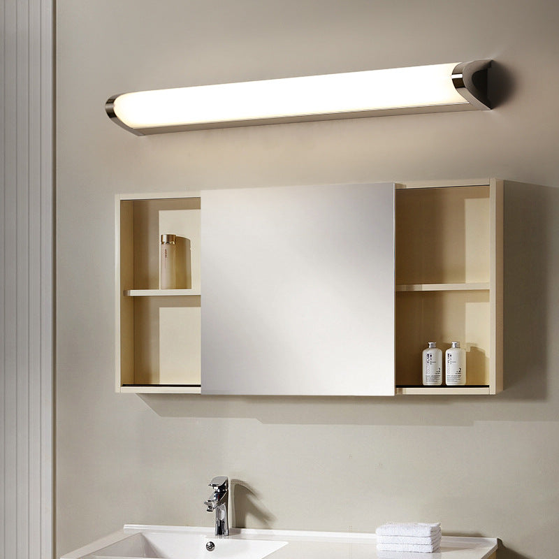 European Minimalist V-Shaped Aluminum Vanity Light with LED — Mirror-Front Wall Sconce