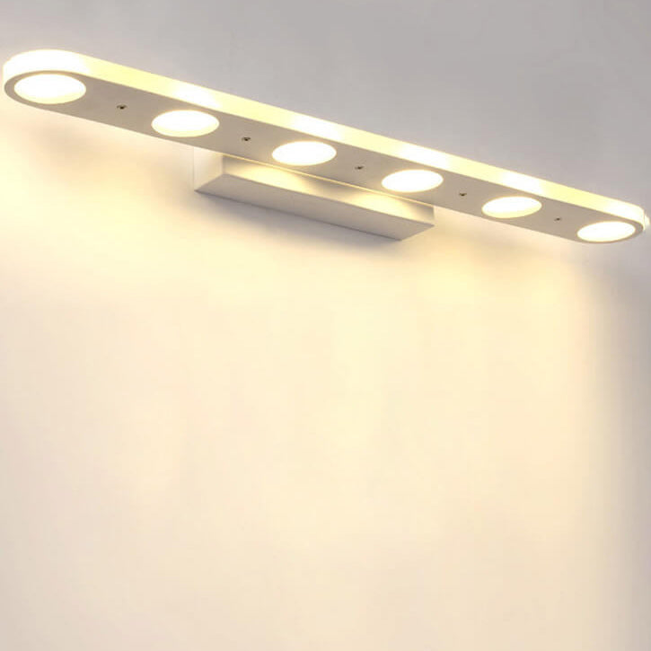Modern White Oval Acrylic Vanity Light – Long Sleek Wall Sconce Lamp (4- or 6-Light)