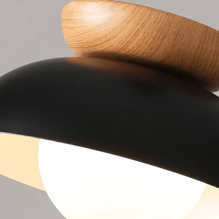 Sleek Modern Wrought Iron Log-Bowl-Shaped 1-Light Semi-Flush Mount Ceiling Light