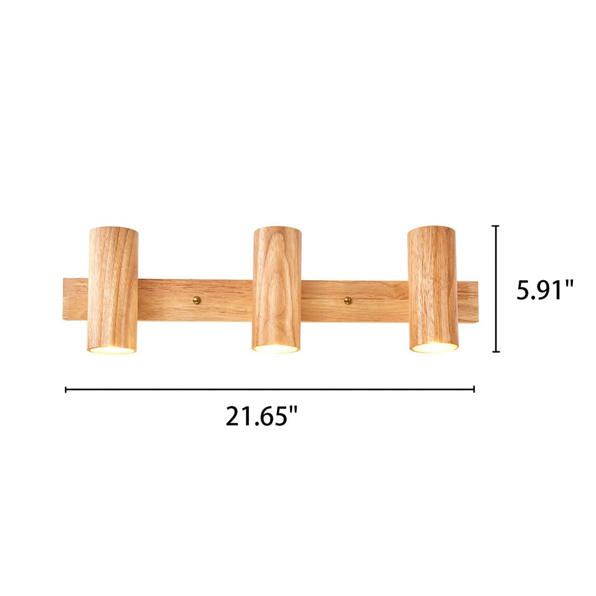 Modern Minimalist Wood Track Spotlight Wall Sconce - 1, 2, or 3 Light Heads