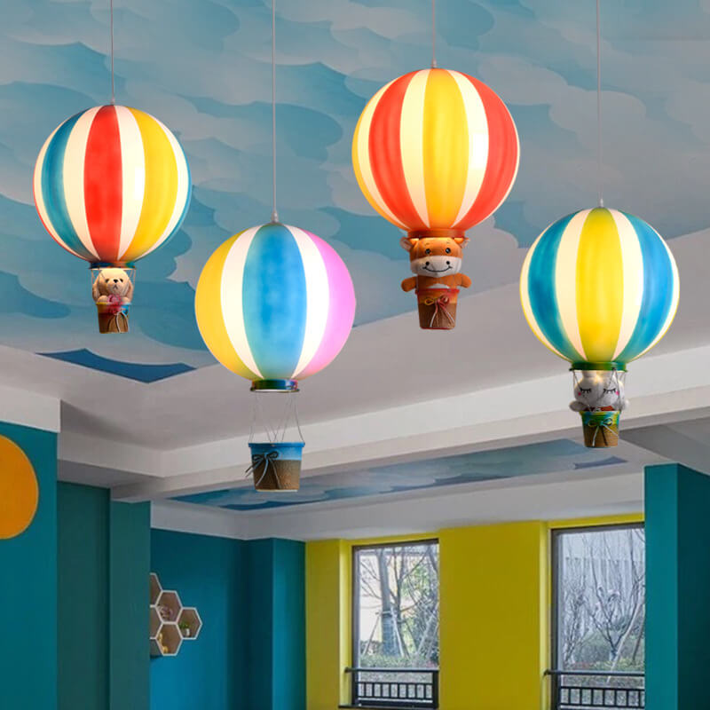 Scandinavian Modern 1-Light Hot Air Balloon Pendant Light, Iron & Acrylic