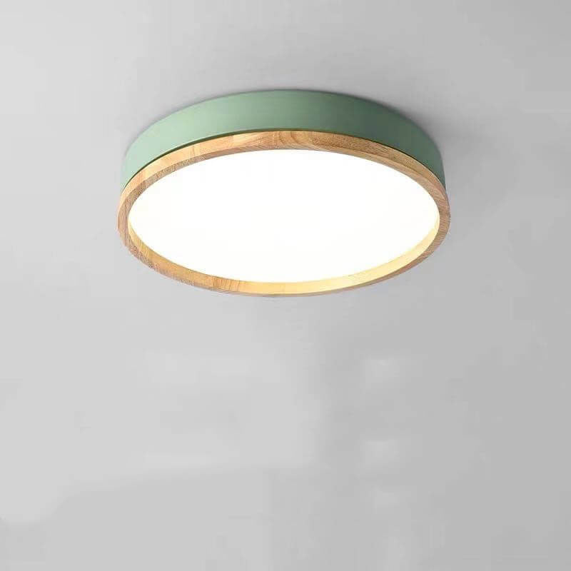 Elegant Macaron-Style Round Acrylic LED Flush-Mount Ceiling Light