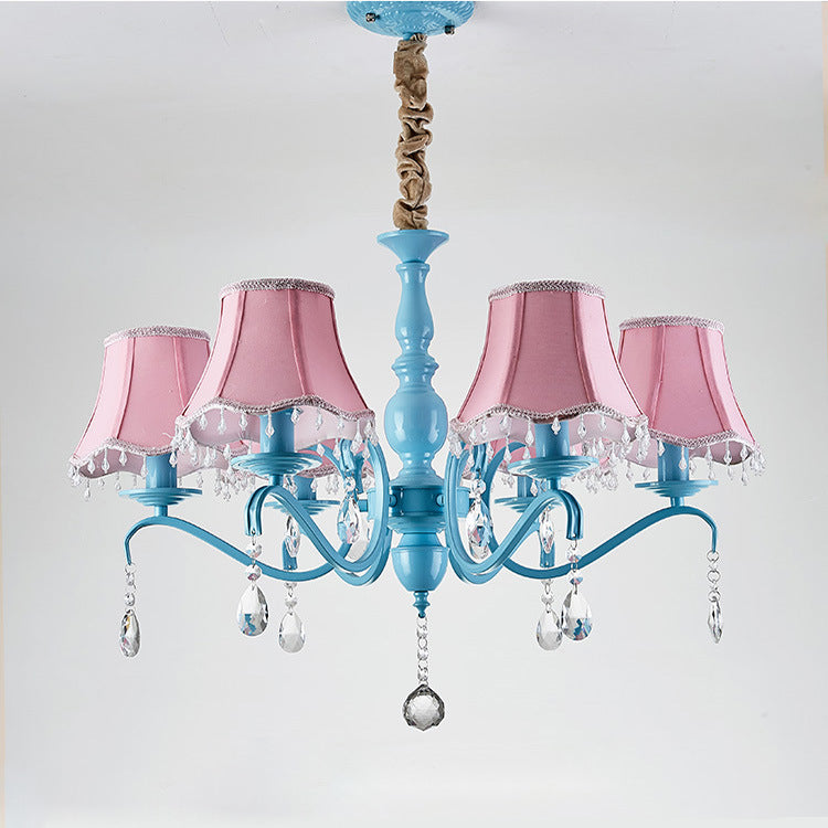 Elegant Modern Cone Iron Crystal Fabric Chandelier β 5/6/8-Light Options