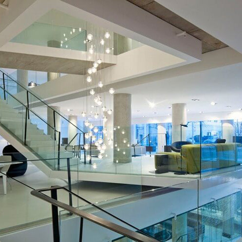 Luxurious Crystal Orb Staircase Chandelier with LED Ball Shade - Modern Loft Lighting