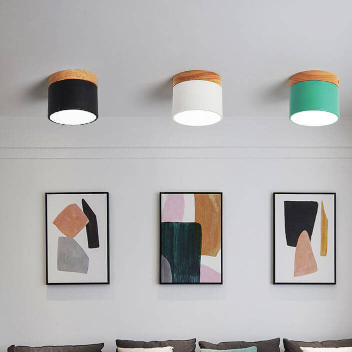 Chic Scandinavian Macaroon Solid Color LED Flush-Mount Ceiling Light