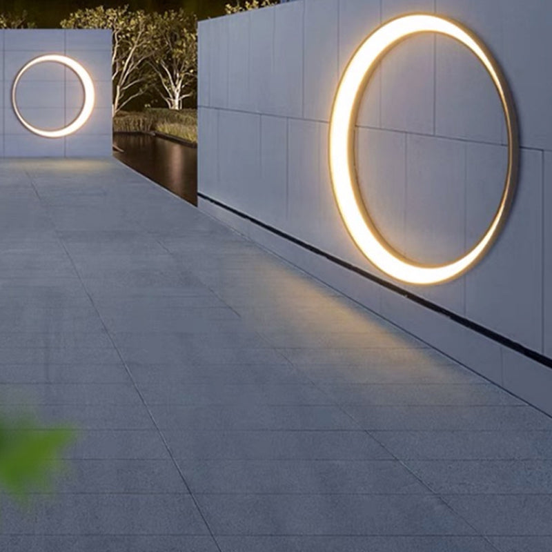 Sleek Modern Minimalist Crescent-Circle Stainless Steel LED Wall Sconce – Waterproof, Ideal for Outdoor Patio
