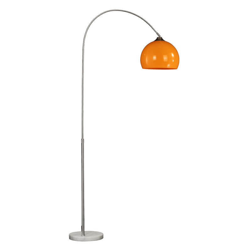 Modern Globe Acrylic Shade 1-Light Floor Lamp with Fishing-Rod Style Stand