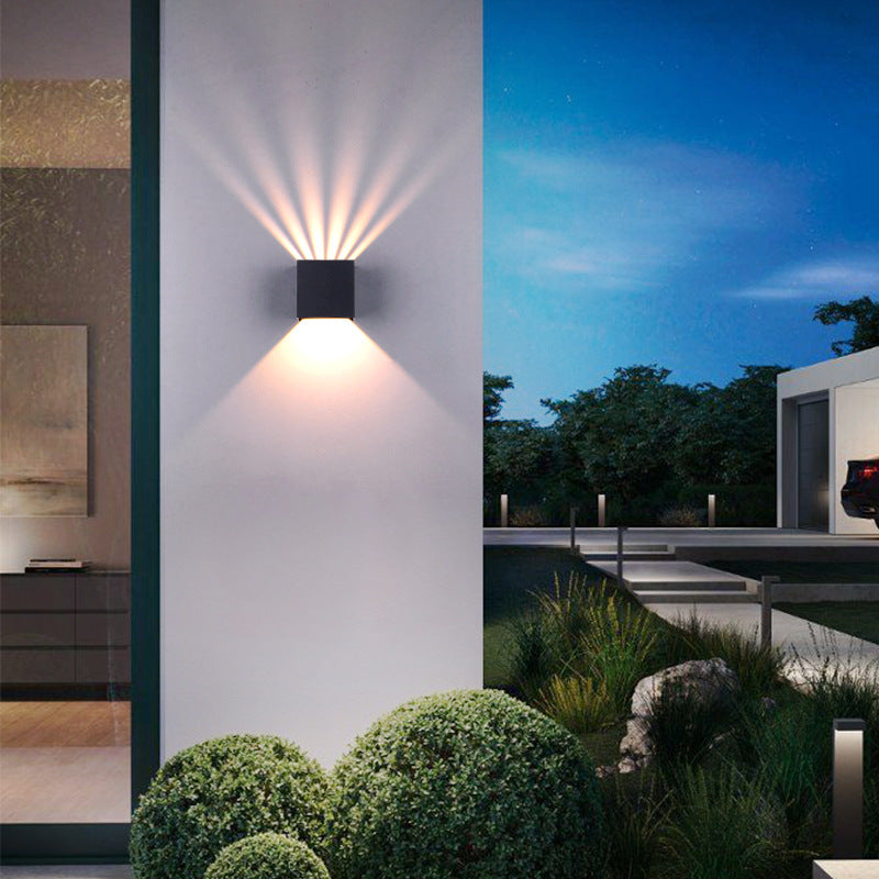 Sleek Modern Solid-Color Aluminum Square LED Outdoor Wall Sconce – Waterproof, Energy-Efficient Outdoor Lighting