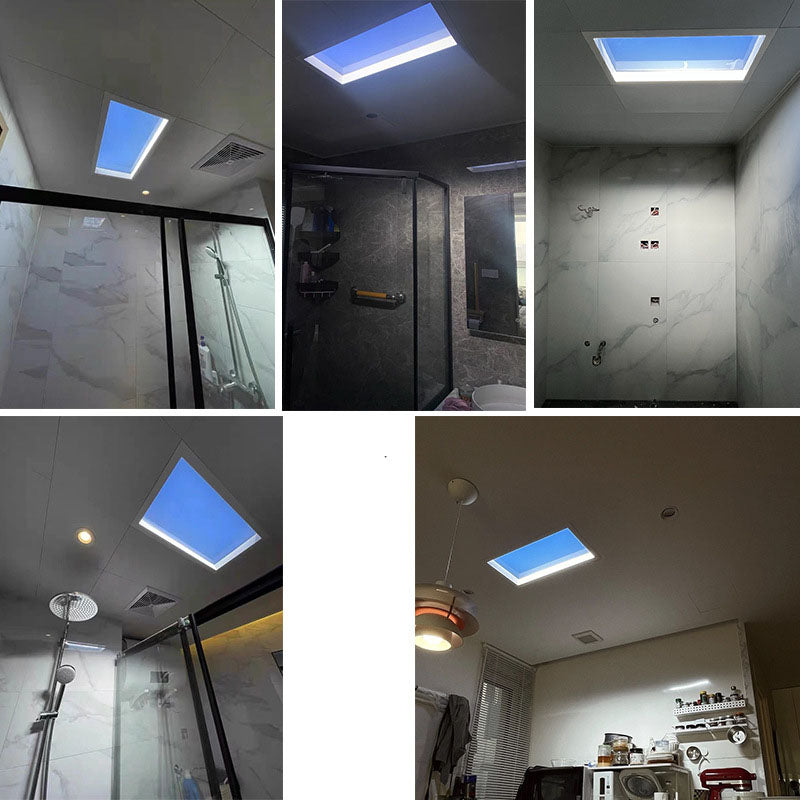 Sleek Modern Smart Blue Sky Aluminum LED Flush-Mount Ceiling Light