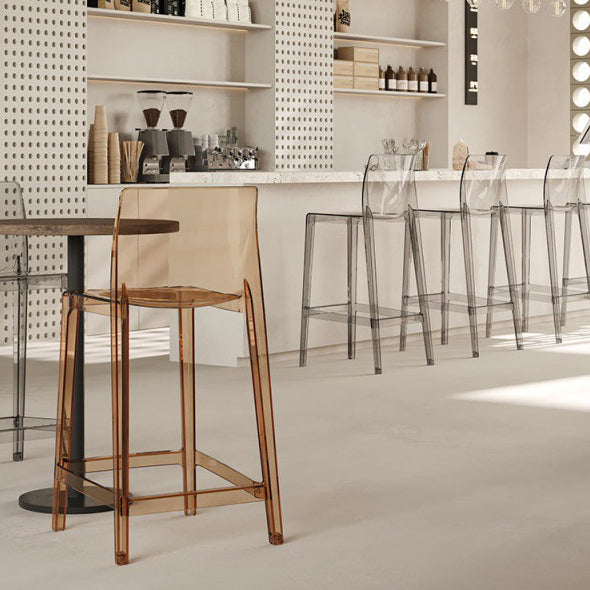 Modern Scandinavian Square Bar Stool with Backrest and Footrest – Ideal Kitchen Seating
