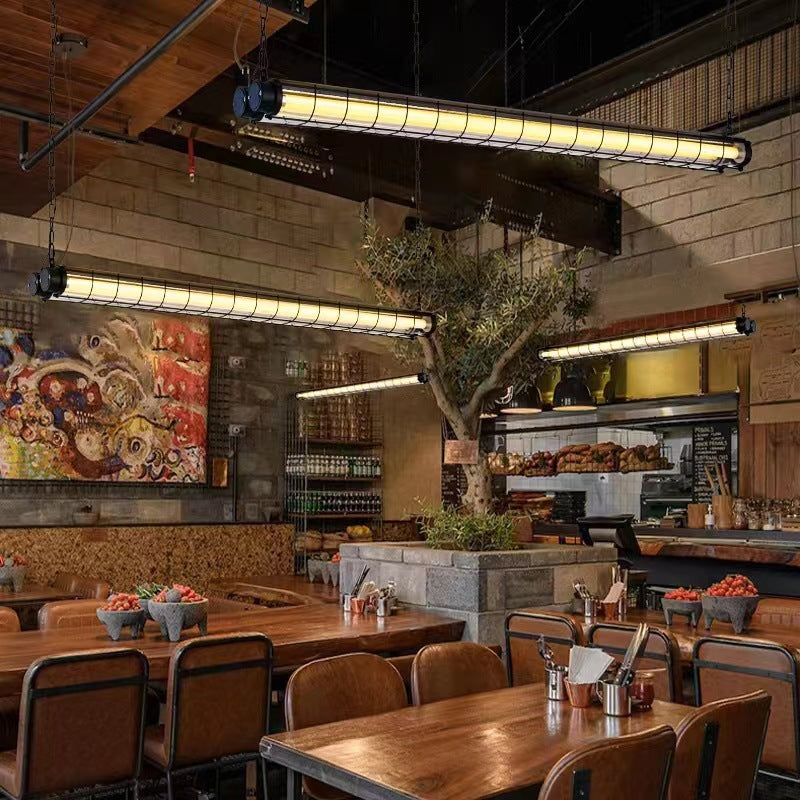 Contemporary Industrial Long-Hardware Acrylic Island Pendant Chandelier with 1/2 Light for Dining Room
