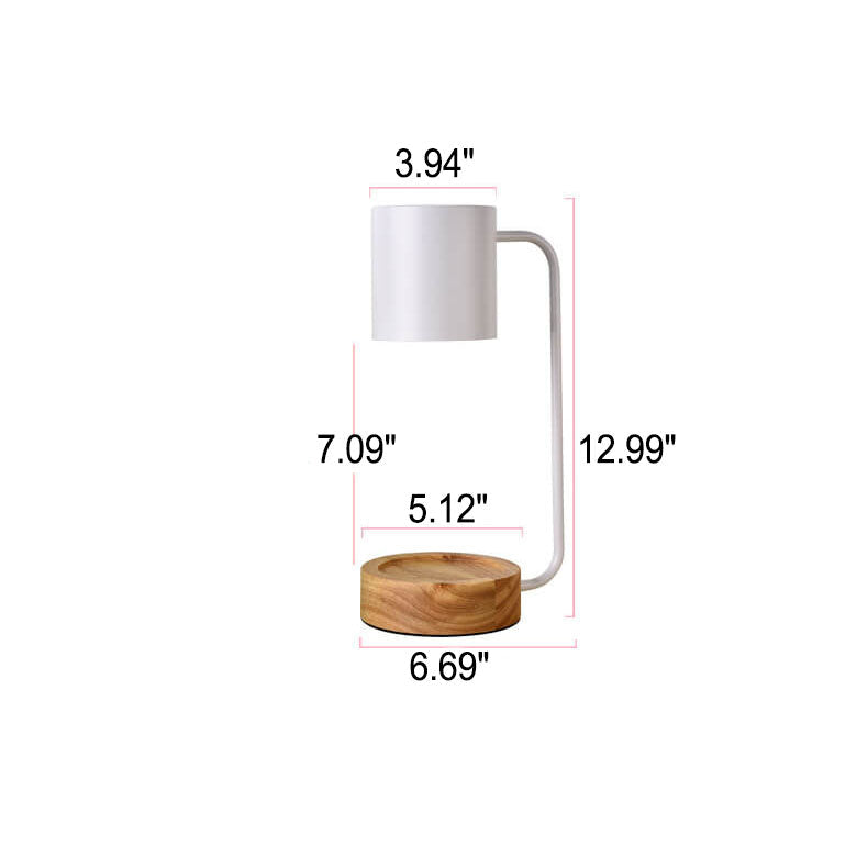 Japanese Minimalist Wooden Table Lamp with Dimmable Light, Timer, and Melting-Wax Glow (1-Light)