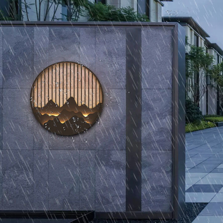 Modern Round Stainless Steel PC LED Waterproof Outdoor Wall Sconce Light