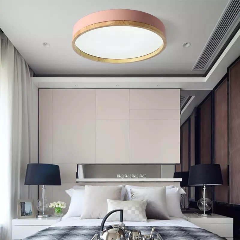 Elegant Macaron-Style Round Acrylic LED Flush-Mount Ceiling Light