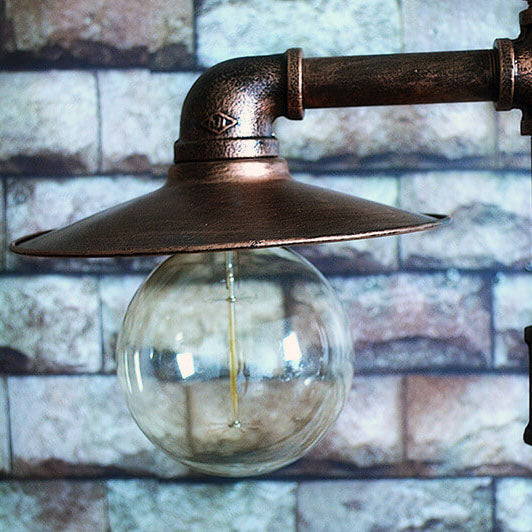 Industrial Steampunk Copper Water Pipe 2-Light Vintage Floor Lamp