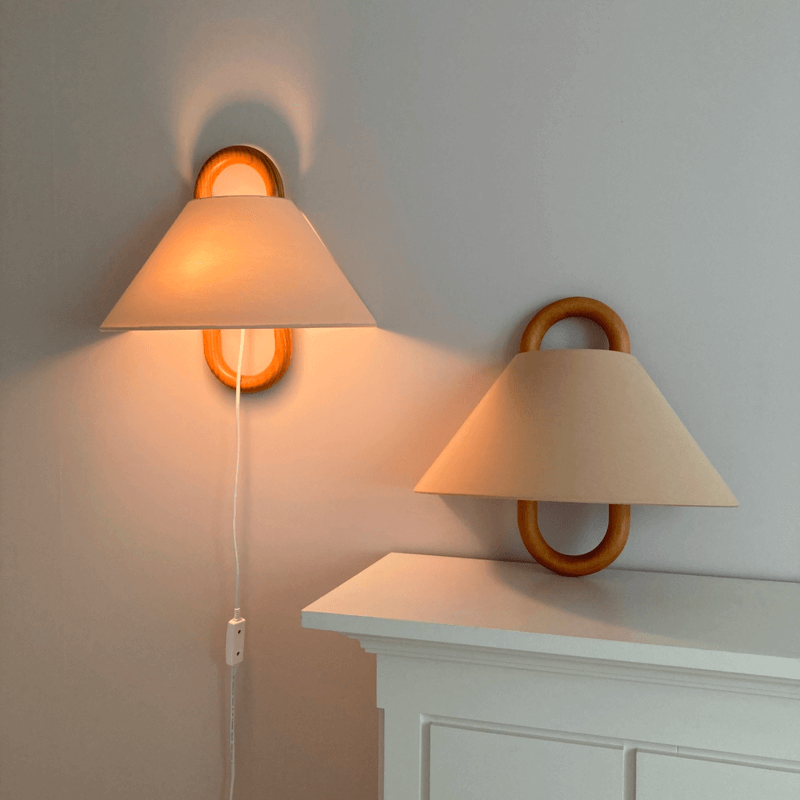 Sleek Contemporary Solid Wood Pleated Semi-Circle 1-Light Wall Sconce Lamp