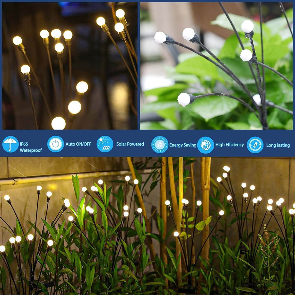 Modern Solar Firefly LED Garden Light – Waterproof ABS, Ground-In Lawn Landscape Lighting