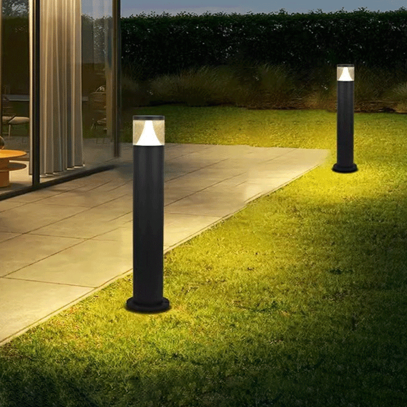 Modern Industrial Aluminum LED Column Garden Light – Waterproof Landscape Lighting for Lawn & Garden
