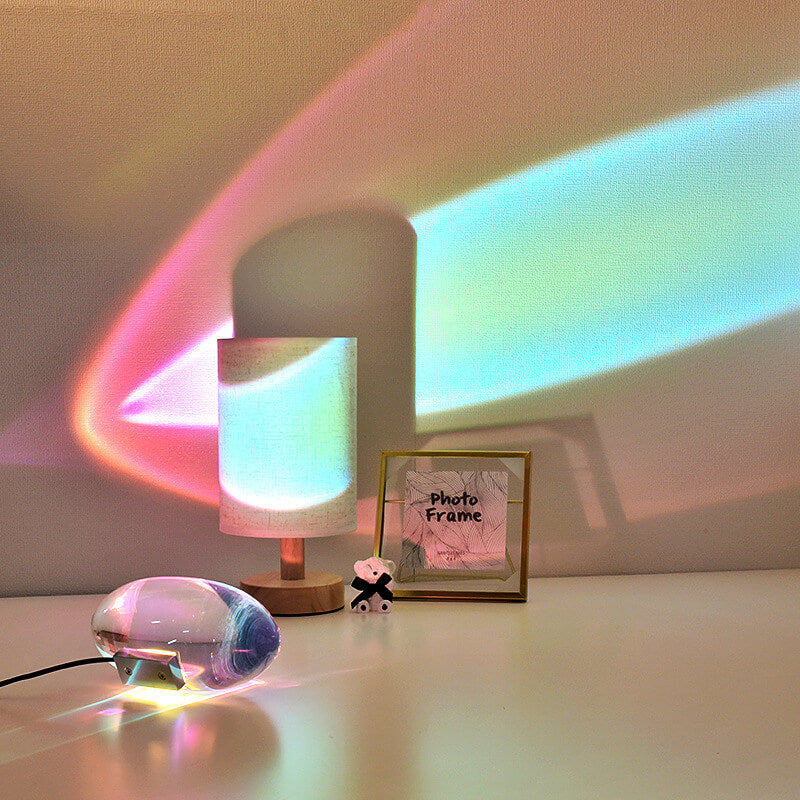 Creative Crystal Projection LED Table Lamp with Angel Eye Design