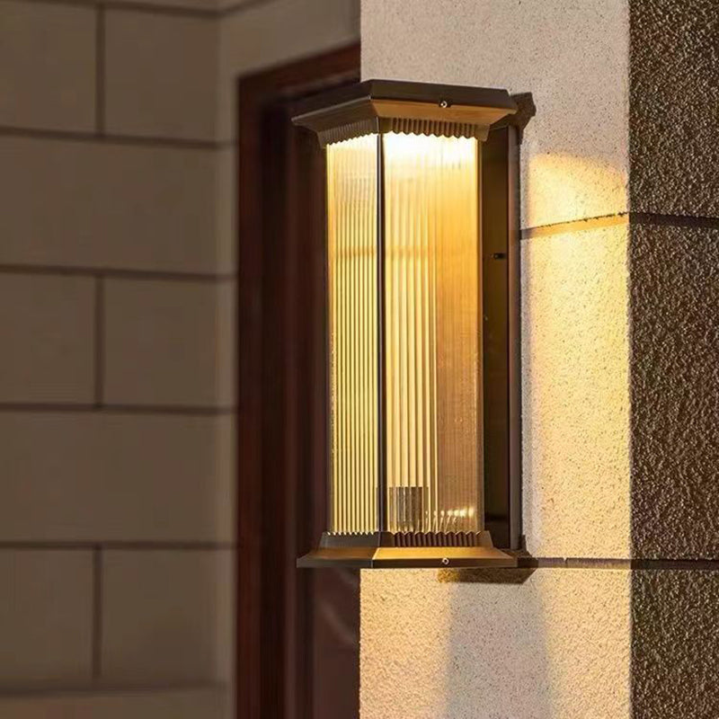 Modern Minimalist Waterproof Outdoor Wall Sconce - Rectangle Aluminum & Glass, 1/2 Light, Perfect for Garden