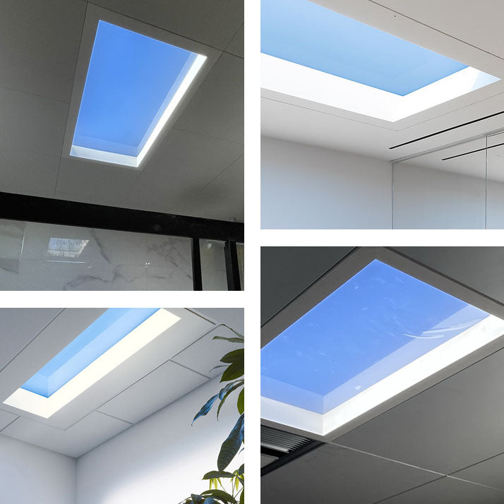 Sleek Modern Smart Blue Sky Aluminum LED Flush-Mount Ceiling Light