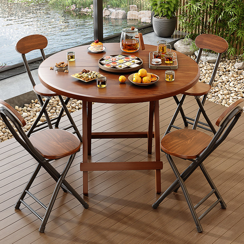 Sleek Contemporary Scandinavian Round Dining Table with MDF Top and Steel Base — Seats 4