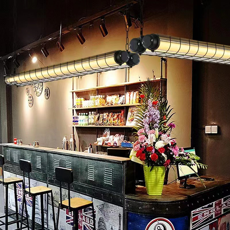 Contemporary Industrial Long-Hardware Acrylic Island Pendant Chandelier with 1/2 Light for Dining Room