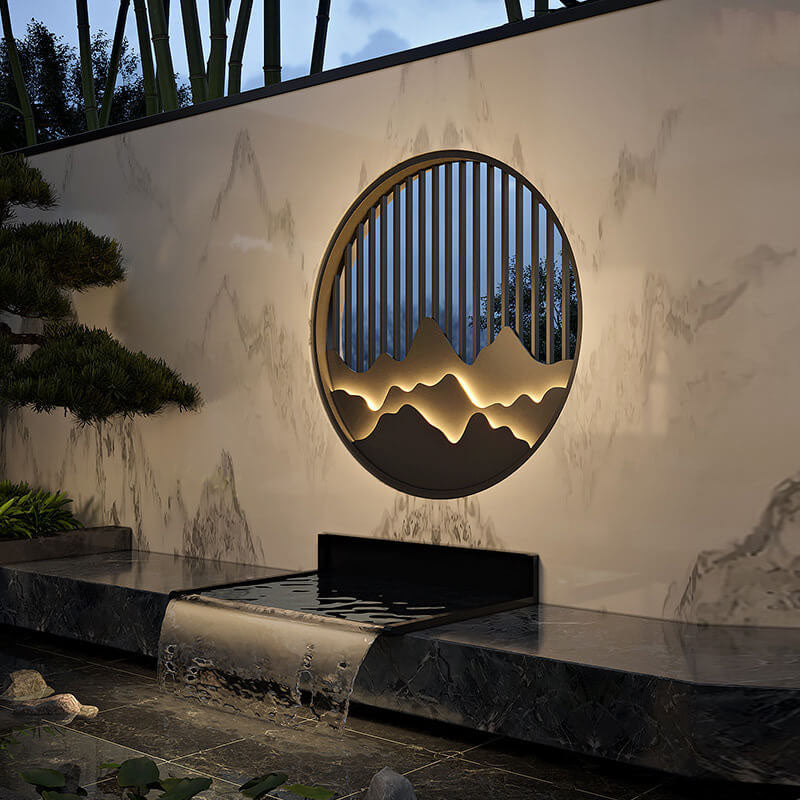 Modern Round Stainless Steel PC LED Waterproof Outdoor Wall Sconce Light