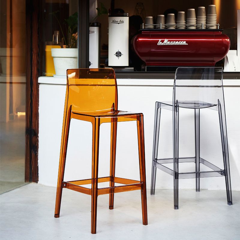 Modern Scandinavian Square Bar Stool with Backrest and Footrest – Ideal Kitchen Seating